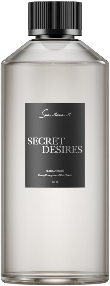 Scentiment Diffuser Oil - Secret Desires | Aromatherapy Fragrance Inspired by 5-Star Hotels | Notes of Lemon Crème, Vanilla, Raspberry, Pomegranate & Peony (500 mL)