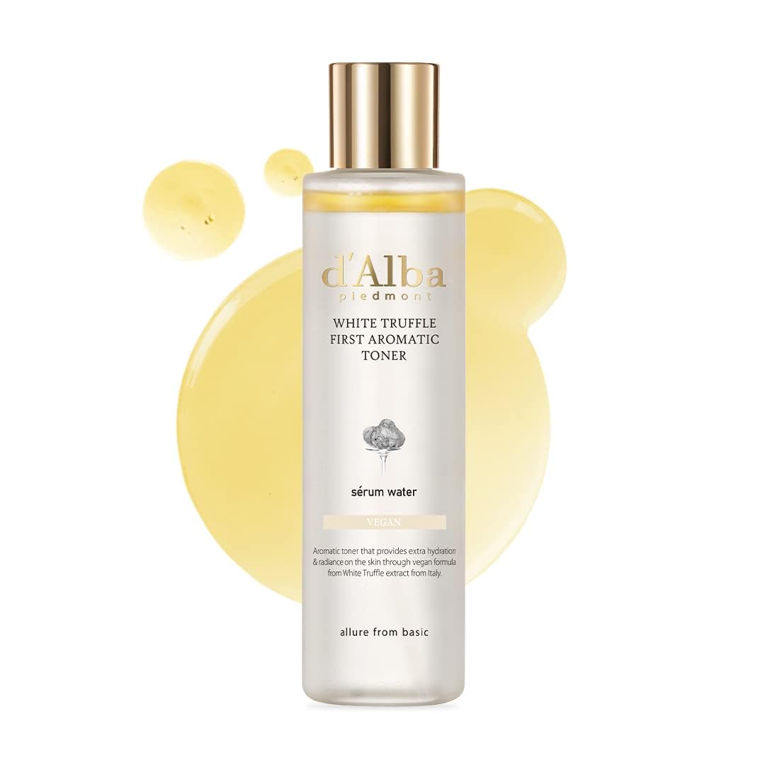 d’Alba Italian White Truffle First Aromatic Toner, Vegan Skincare, Gentle Hydrating Toner with White Truffles, Weakly Acidic, Skin Texture Enhancement, Surfactant Free