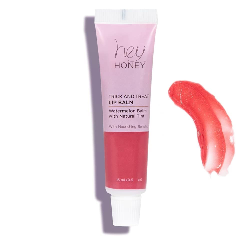 Hey Honey Trick and Treat Watermelon Plumping Lip Balm, 2 In 1 Natural Tint with Hydrating & Moisturizing Properties