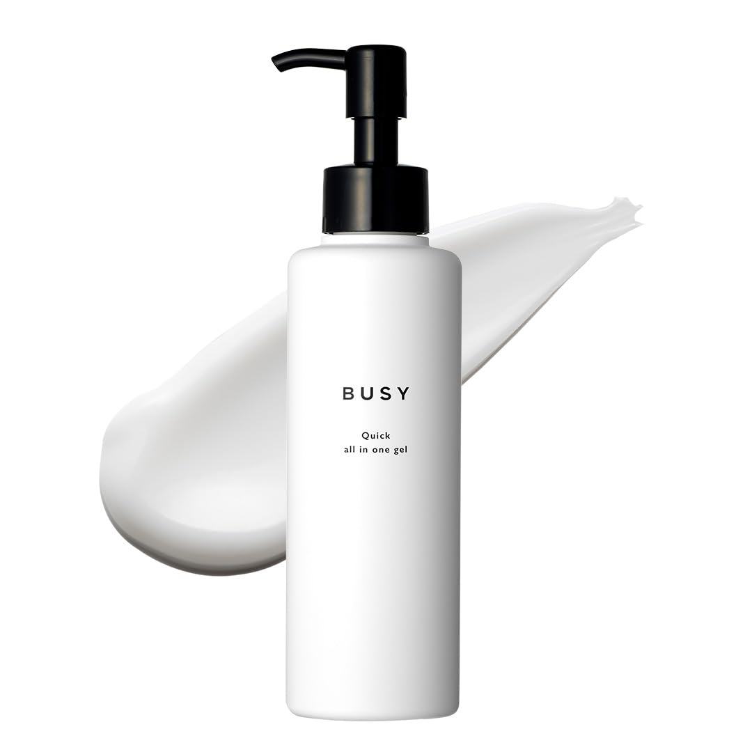 BUSY 4-in-1 All-in-One Gel Moisturizer – Toner, Serum, Emulsion & Cream in One | Lightweight Hydration with Niacinamide, Ceramides & Cica | Made in Japan | 5.29oz