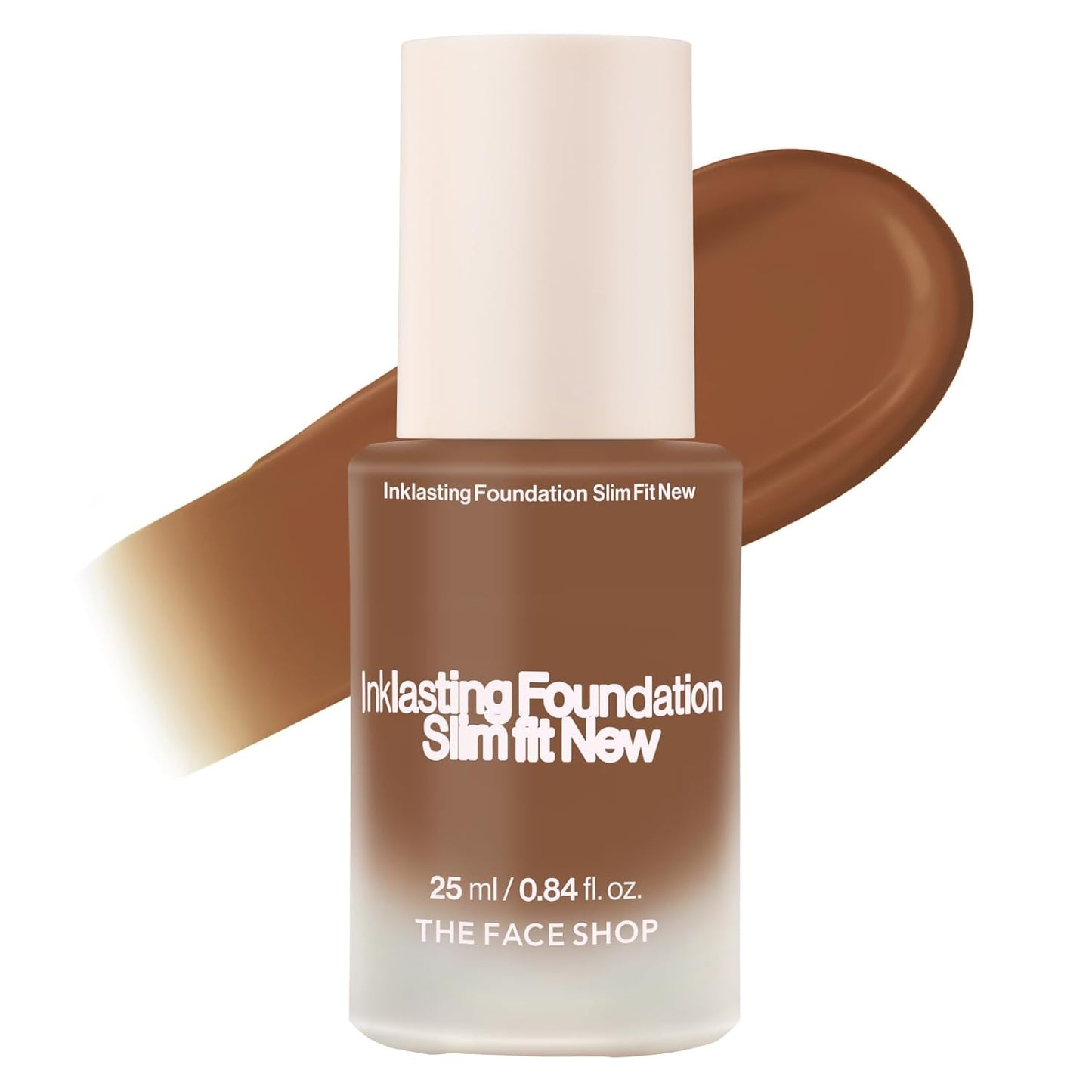 THE FACE SHOP Ink Lasting Liquid Foundation, Full Coverage, 72‑Hour Wear Semi‑Matte Finish, Makeup with Bakuchiol, W610 Coffe, 0.84 Fl. Oz.