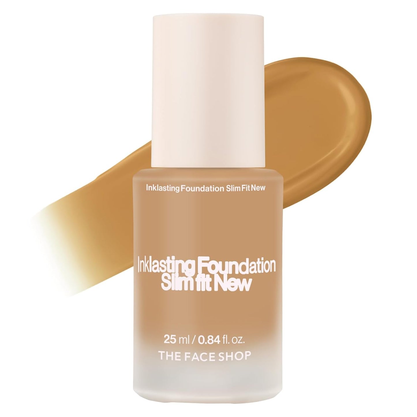 THE FACE SHOP Ink Lasting Liquid Foundation, Full Coverage, 72‑Hour Wear Semi‑Matte Finish, Makeup with Bakuchiol, N310 Almond, 0.84 Fl. Oz.