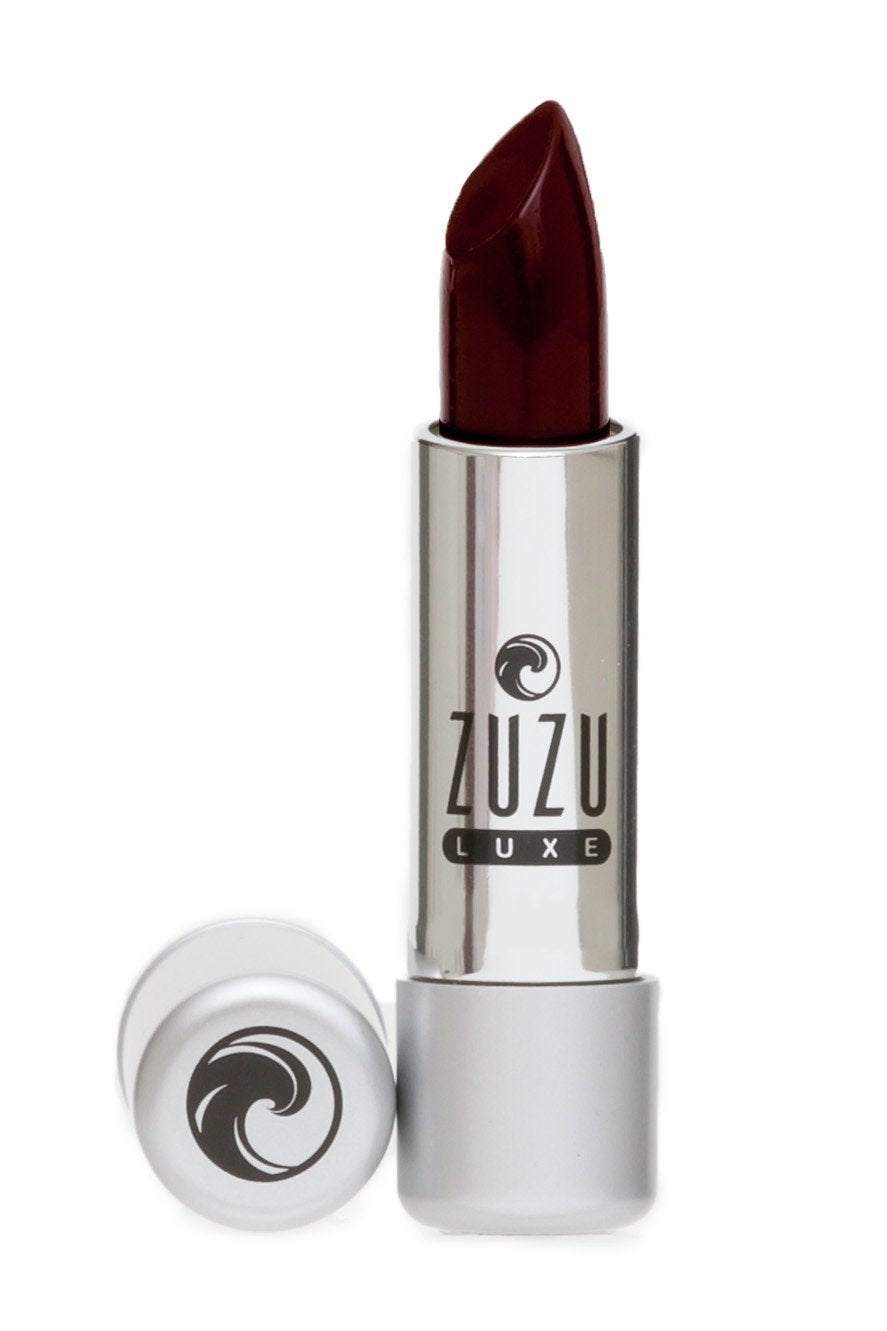 Zuzu Luxe Lip Color Lipstick (Femme Fatale - Deep Red/Cool Crème), Natural Hydrating Lipstick, Paraben Free, Vegan, Gluten-free, Cruelty-free, Non GMO, 0.13 oz