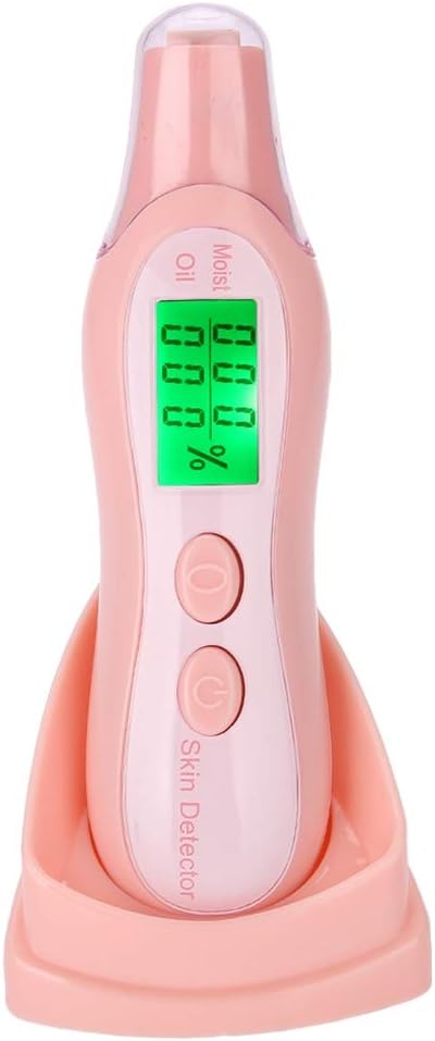 Sonew Digital Skin Tester Pen with LCD Display, Precision Facial Skin Moisture/Oil Analyzer for Skin Care for Traveling, Home, Beauty Salon (Pink)