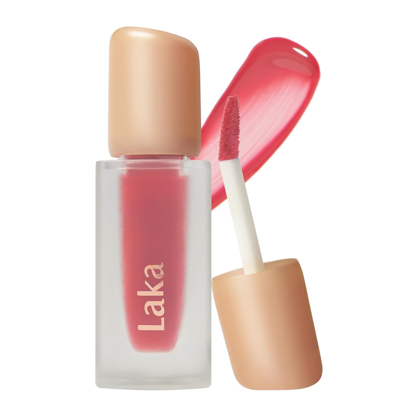 Laka Fruity Glam Tint, 4.5g/0.15 oz., Glowing Lip Stain with Wide Color Spectrum, Hydrating & Lightweight Texture, Long-Lasting Bold Stain, Non-Sticky, Vegan, K-Beauty (#109 Fresh)
