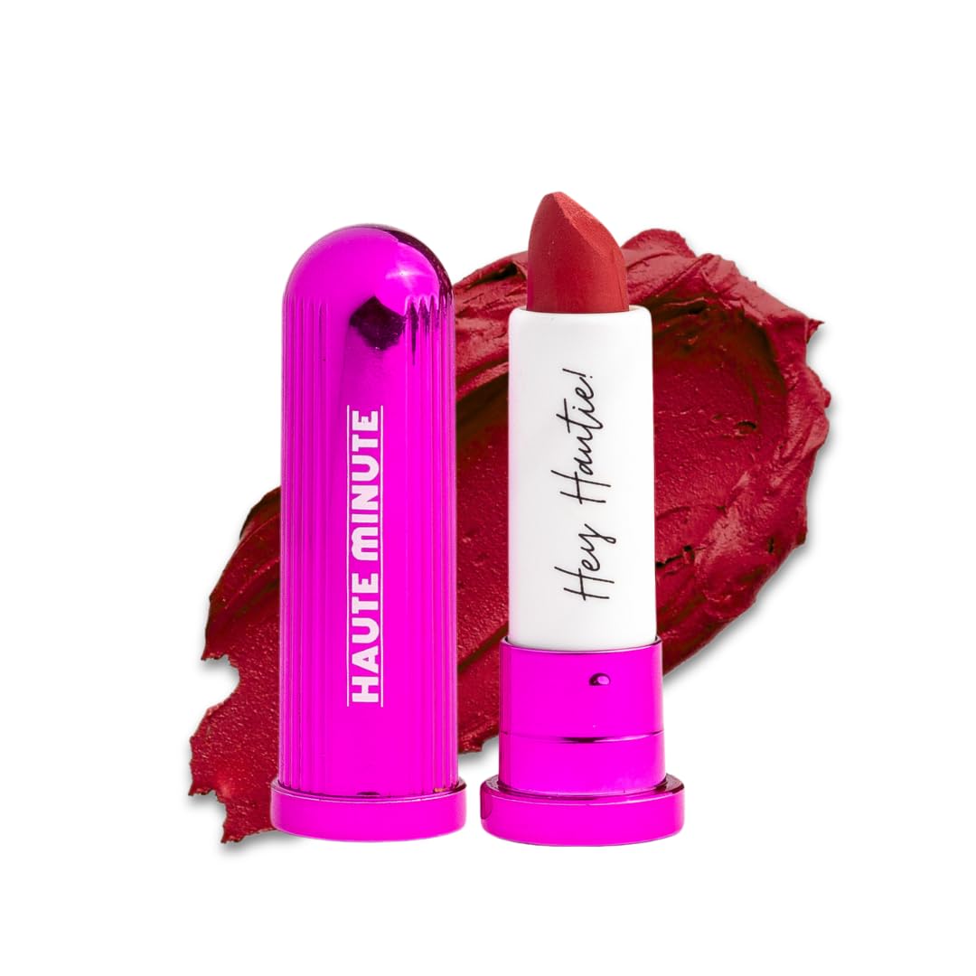 Mini 4Ever Haute Lipstick – Red Lipstick Long Lasting, Bold Satin Finish, Vegan, Cruelty-Free - Clean & Natural, Travel-Friendly Lip Color (Red Haute)