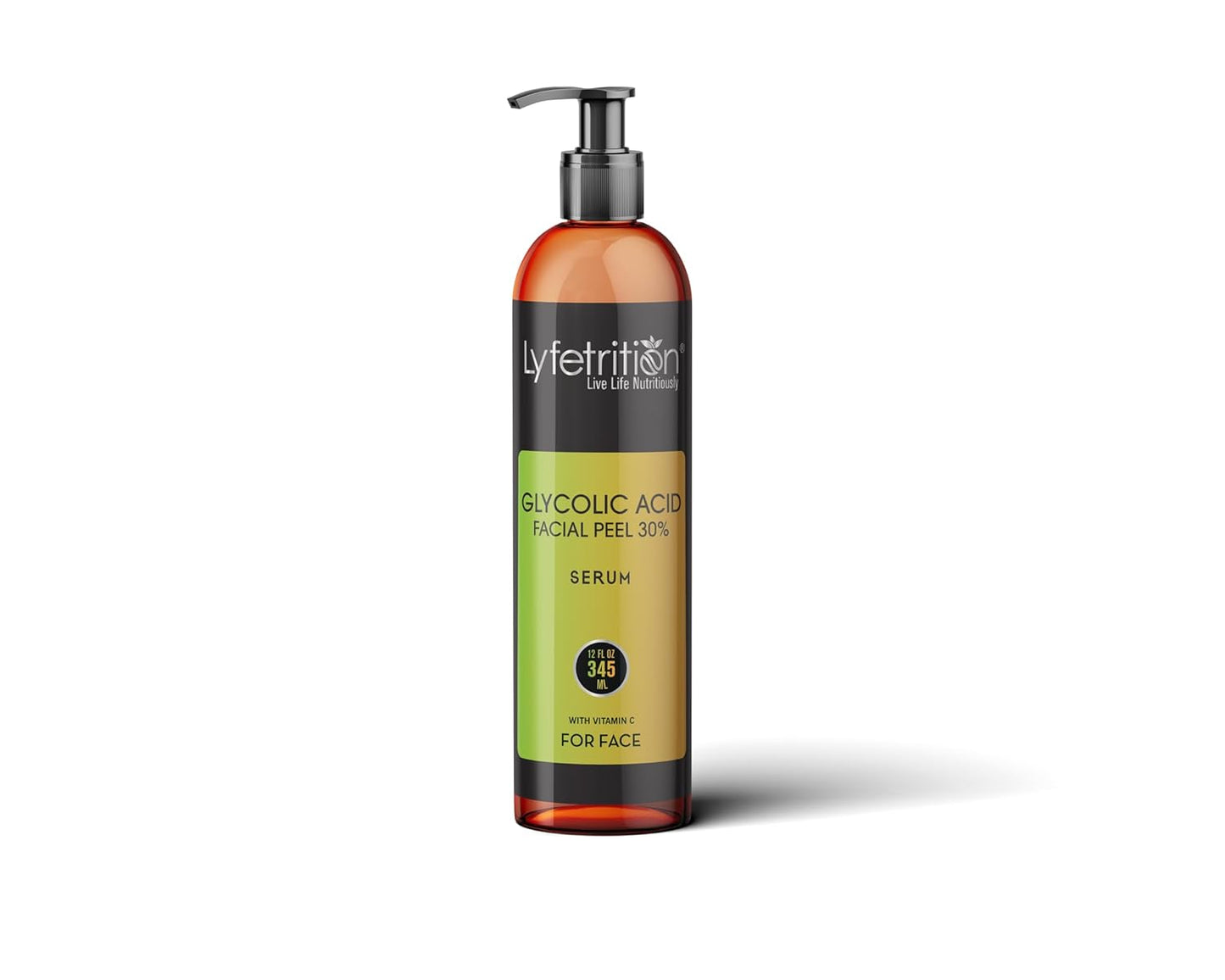 Lyfetrition Glycolic Acid/AHA 30% Renewal Serum, infused with Vitamins C & E for Skin Brightening, Exfoliating Serum Works for Dark Spots, Acne, and Reduces Fine Lines & Wrinkles - (12 Fl Oz)