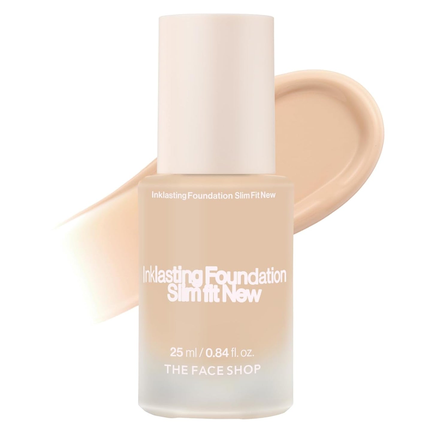 THE FACE SHOP Ink Lasting Liquid Foundation, Full Coverage, 72‑Hour Wear Semi‑Matte Finish, Makeup with Bakuchiol, W130 Warm Beige, 0.84 Fl. Oz.