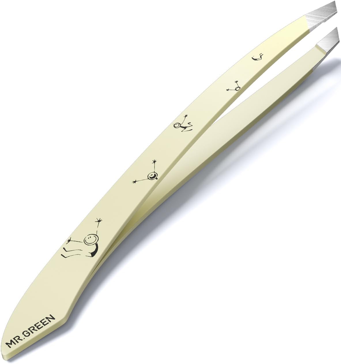 MR.GREEN Tweezers For Women Facial Hair, Professional Precision Eyebrow Tweezers for Women and Men, Stainless Steel Slanted Cute Hair Removal Plucker