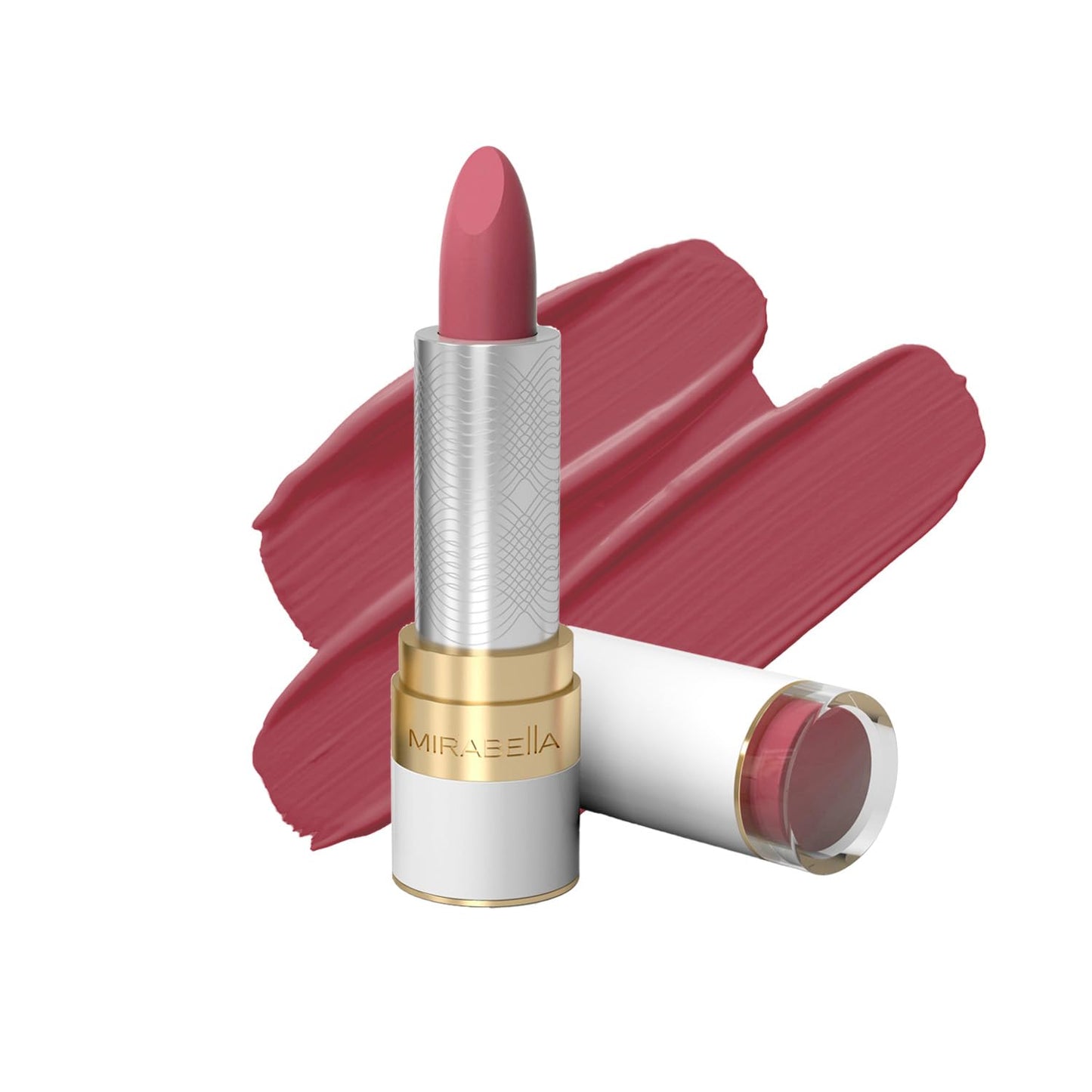 Mirabella Sealed with a Kiss Lipstick for Women - Smudge Proof Lip Stick, Long Lasting Satin Lipstick with No Bleed Hydrating Formula - Lanolin & Vitamin E Infused (Rosy Rouge)