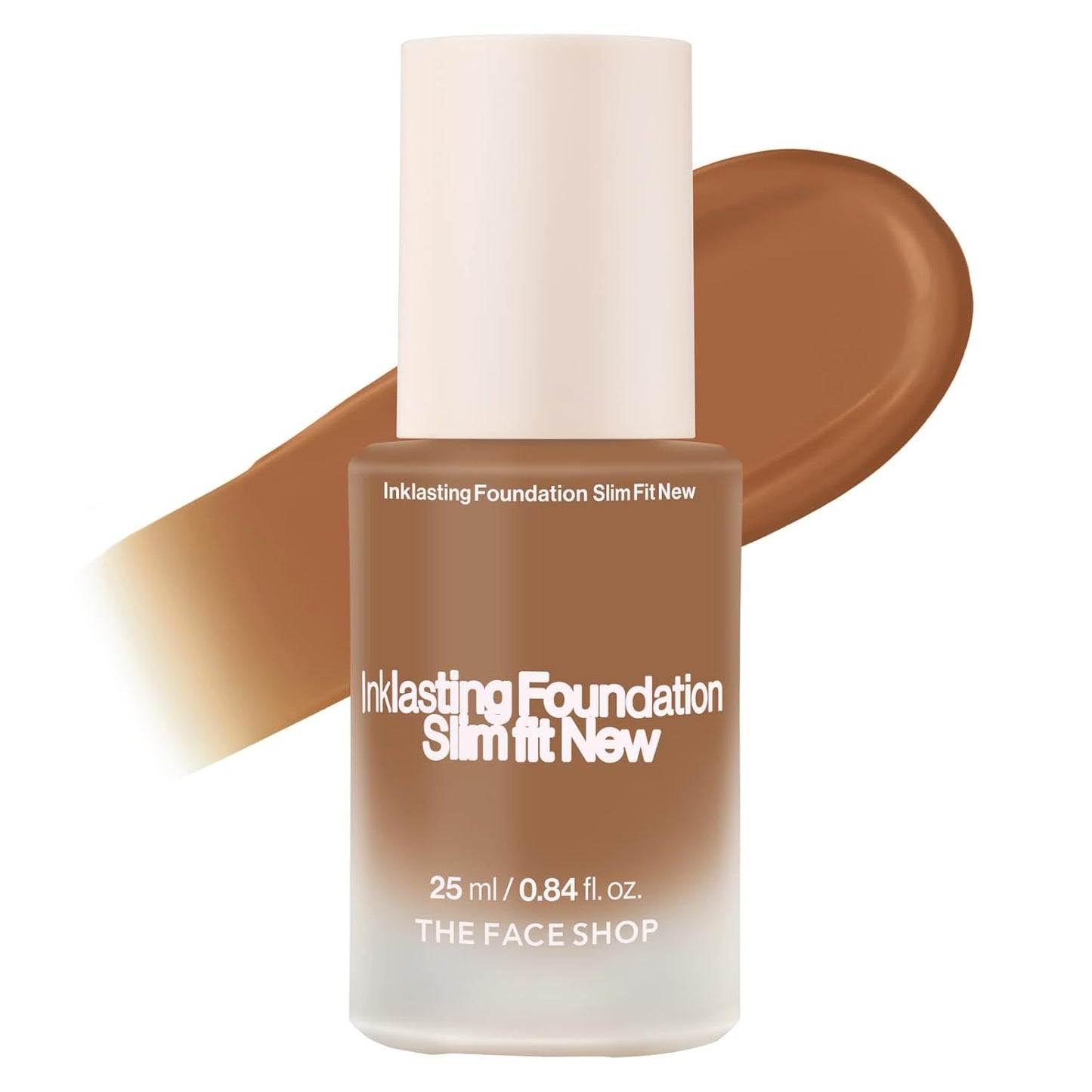 THE FACE SHOP Ink Lasting Liquid Foundation, Full Coverage, 72‑Hour Wear Semi‑Matte Finish, Makeup with Bakuchiol, W510 Hazelnut, 0.84 Fl. Oz.