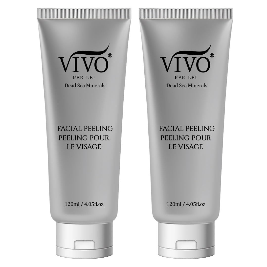 Vivo Per Lei Facial Peeling Gel - Face Peel with Dead Sea Minerals - Gentle Exfoliating Gel for Face - 4.05 Fl Oz - Pack of 2
