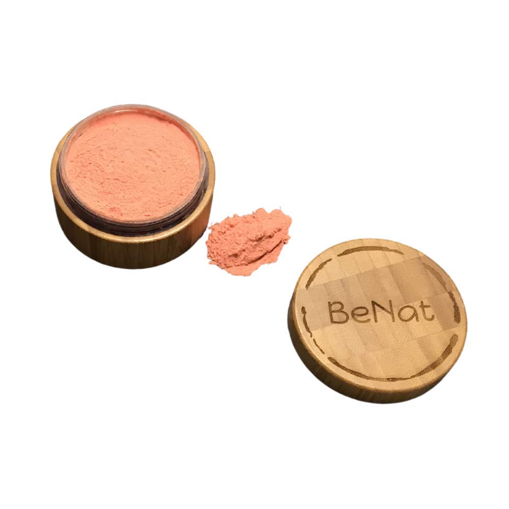 BeNat. Blush Powder, Roseate. Vegan. All-Natural. Made with Fewer, Natural Ingredients. 0.4-oz. Packed in a Beautiful Bamboo, Eco-Friendly Case.