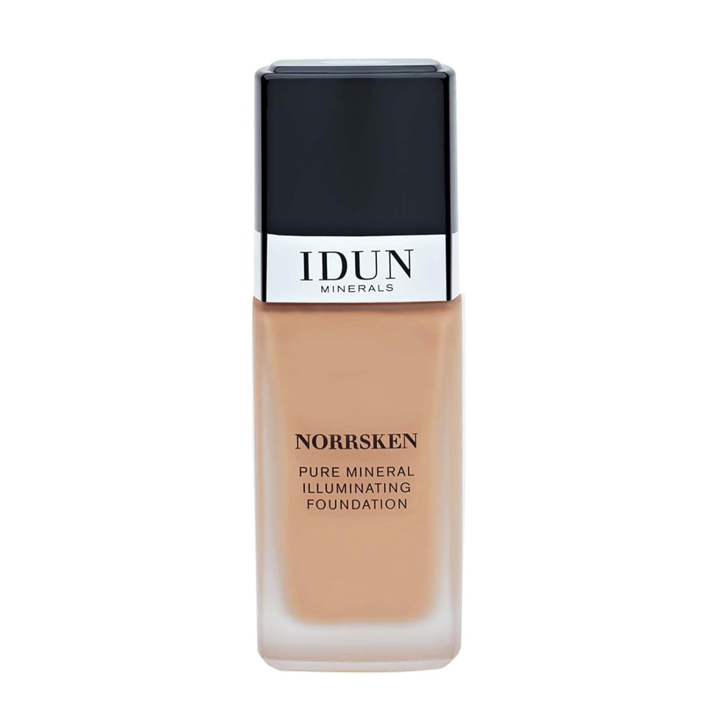 IDUN Minerals Liquid Norrsken Foundation - Silky Smooth Coverage - Luminous, Dewy Finish for Dry and Dull Skin - Water Resistant and Vegan Makeup - 214 Ylva - Neutral Dark - 1.01 oz