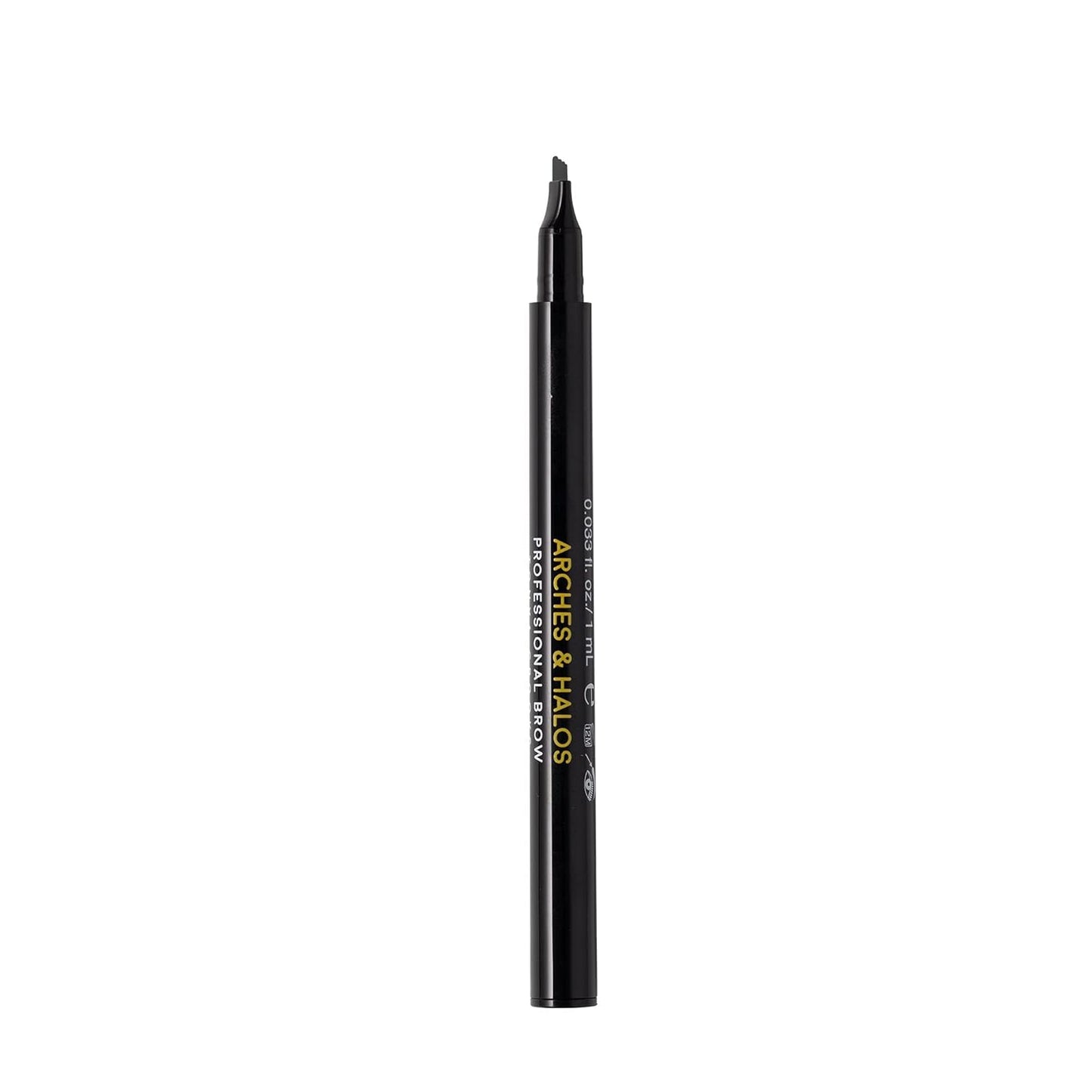 Arches & Halos Microblading Brow Shaping Pen - Fuller, More Defined Brow - Long-lasting, Smudge Resistant, Rich Color - Vegan and Cruelty Free Makeup - Charcoal - 1 ml