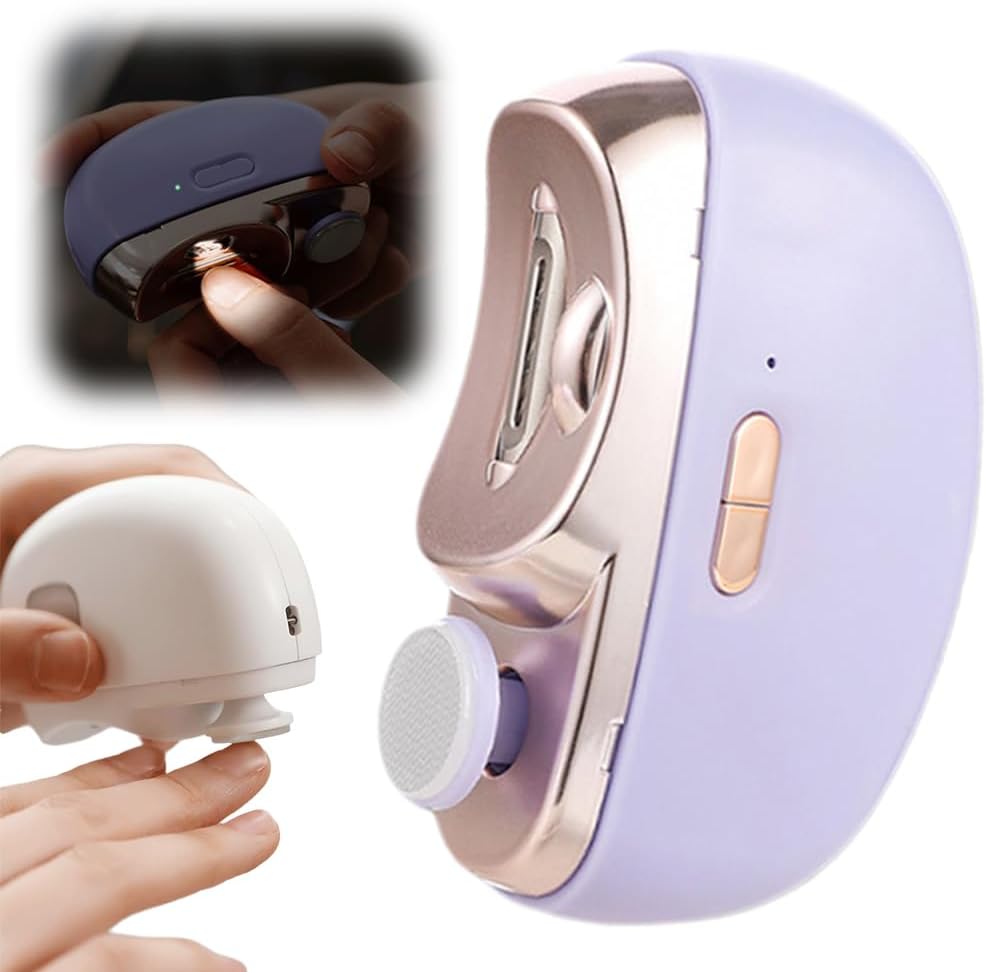 Electric Nail Clipper, 2025 New Electric Nail Trimmer Clippers for Fingers and Toes with 2 Adjustable Speeds, Electric Toe Nail Cutter for Seniors (Purple)