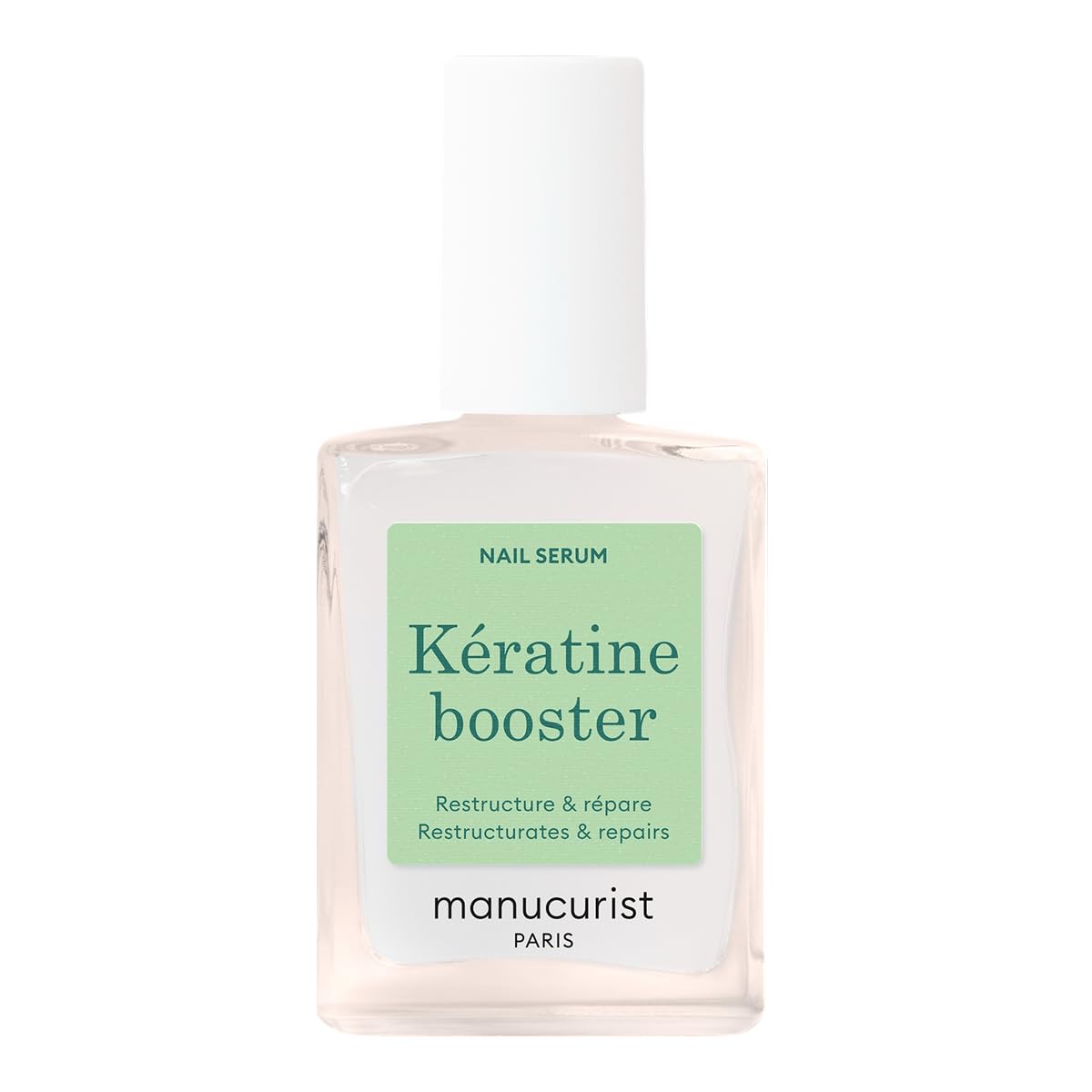 Manucurist Keratin Booster – Nail Strengthener for Damaged Nails – Nail Care with Plant-Based Keratin, AHAs, PHAs, MSM, Silicon, and Vitamin B8 – 97.5% Natural-Origin Ingredients