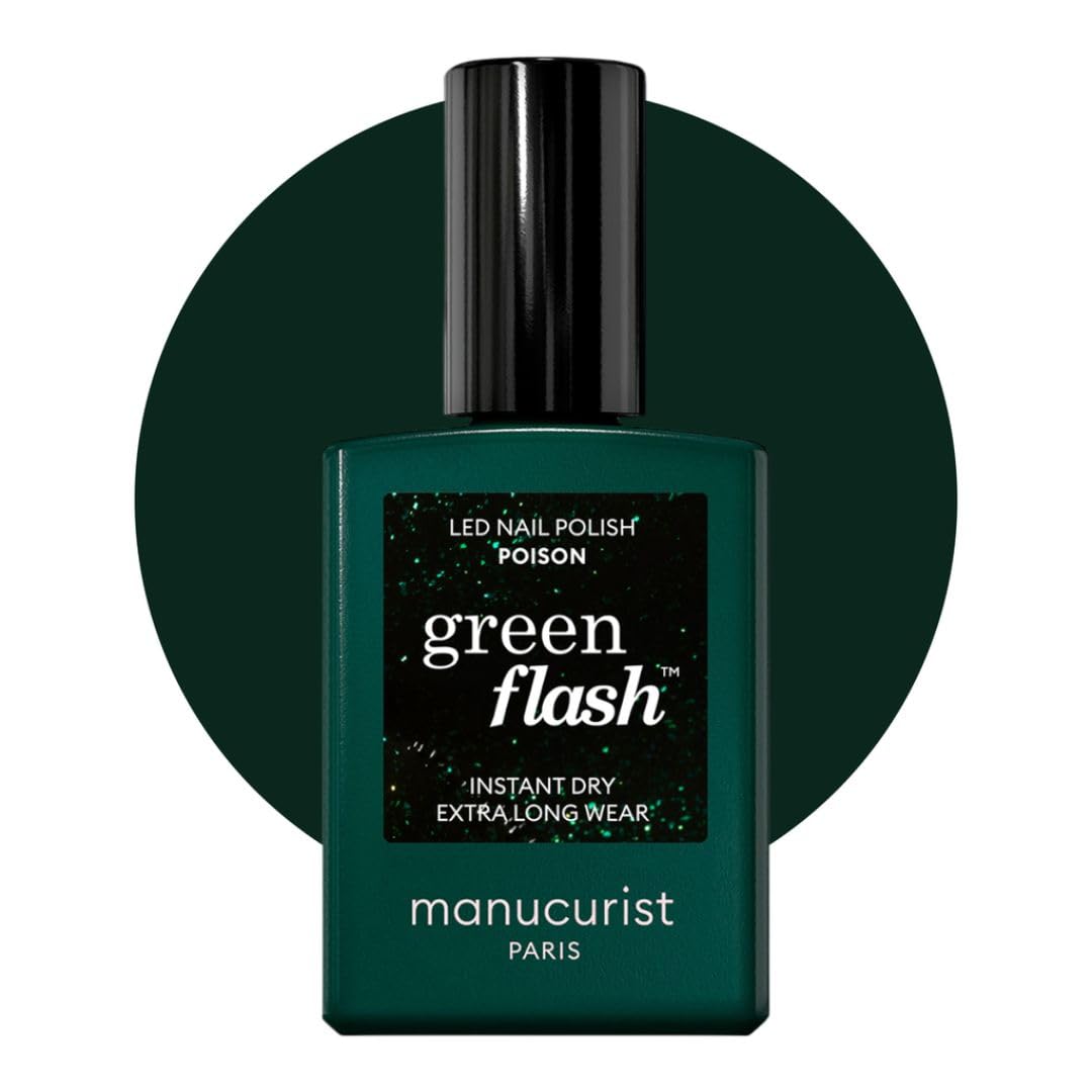 Manucurist • Green Flash LED Gel Nail Polish • Vegan • 12-Free, Plant-Based (58%) Gel Polish • Made in France • 0.5 fl oz (POISON)