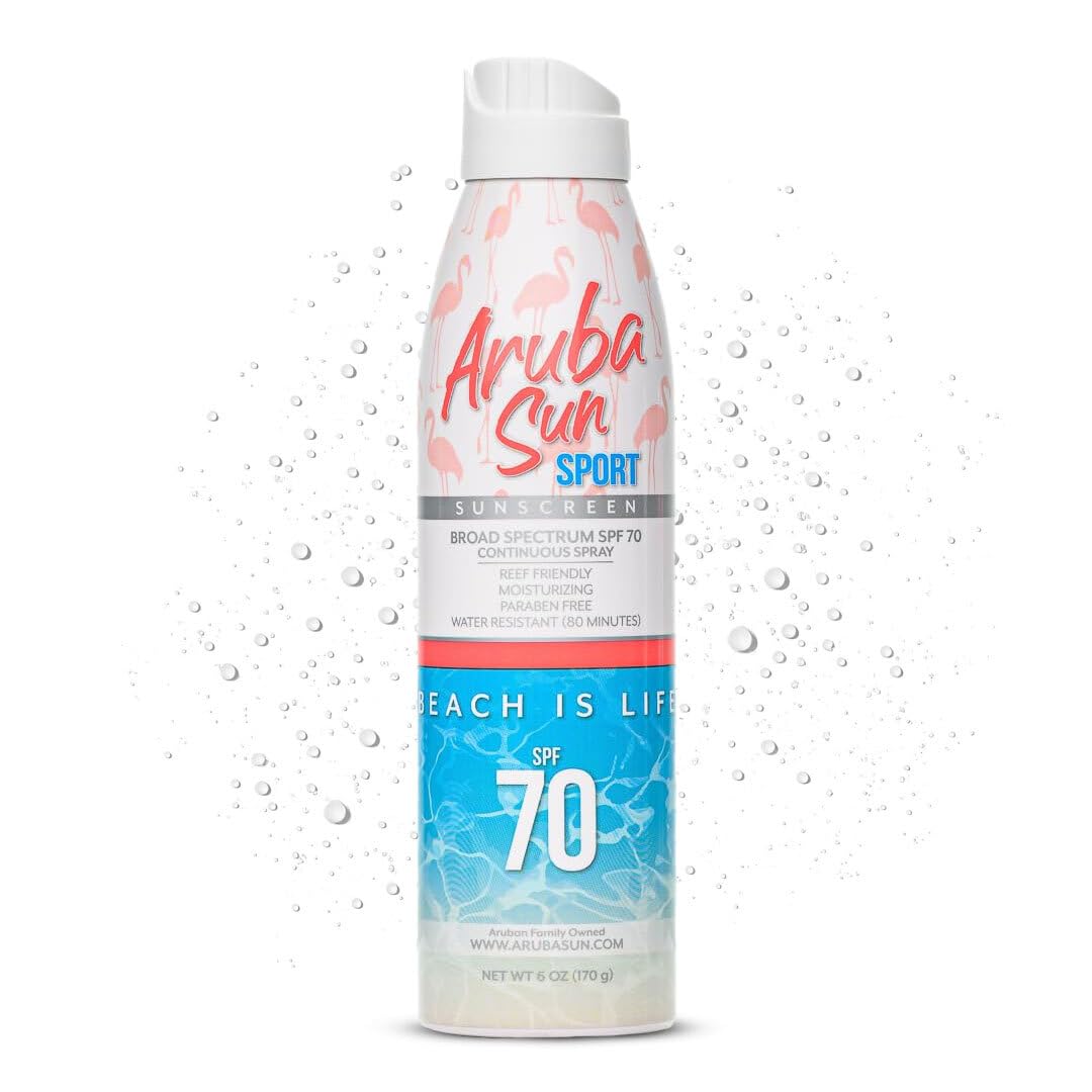 SPF 70 Sunscreen Spray 6oz - Reef Act Compliant no 67 Octinoxate & Oxybenzone Free - Sun Screen Broad Spectrum UVA/UVB - Sunscreen Waterproof and Non-Greasy