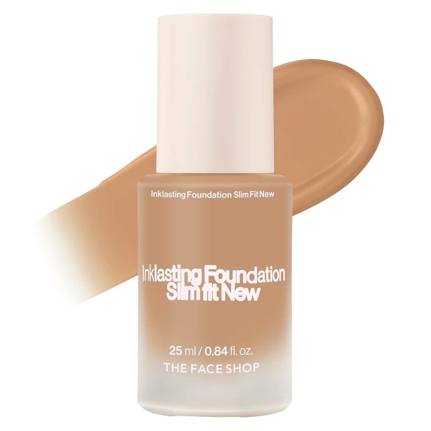 THE FACE SHOP Ink Lasting Liquid Foundation, Full Coverage, 72‑Hour Wear Semi‑Matte Finish, Makeup with Bakuchiol, W330 Amber, 0.84 Fl. Oz.