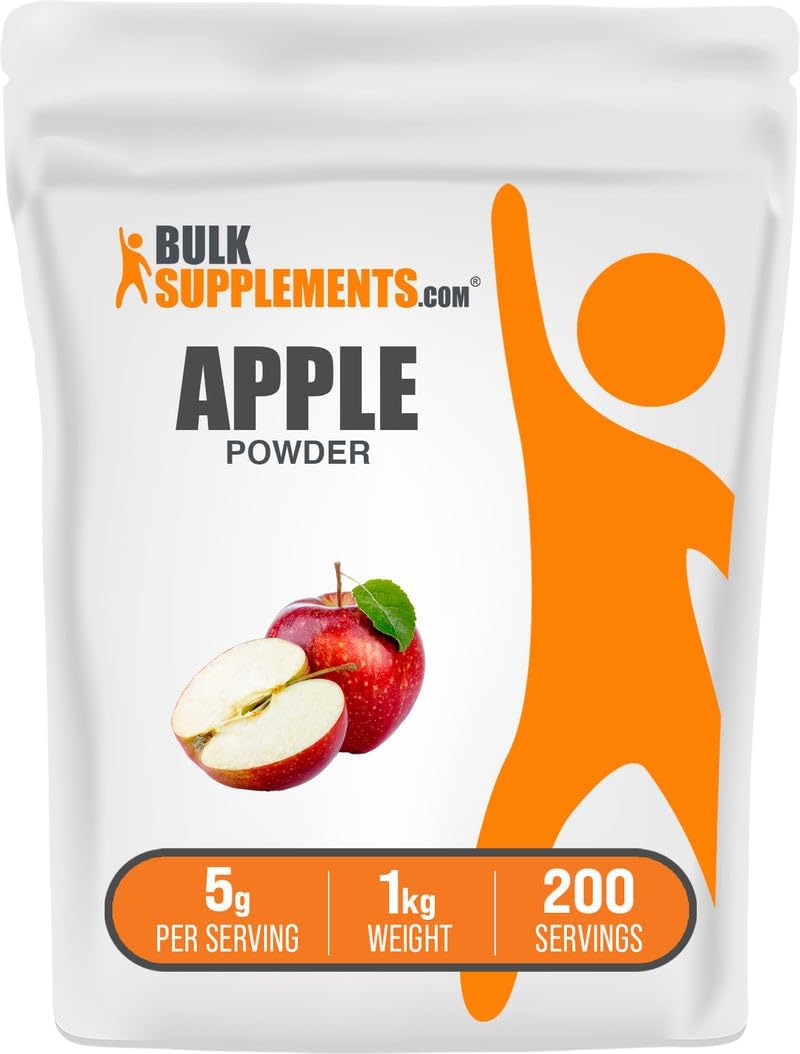 BulkSupplements.com Apple Powder - Apple Fruit Powder, Fiber Supplement for Digestive Support - Natural & Gluten Free, 5g per Serving, 1kg (2.2 lbs) (Pack of 1)