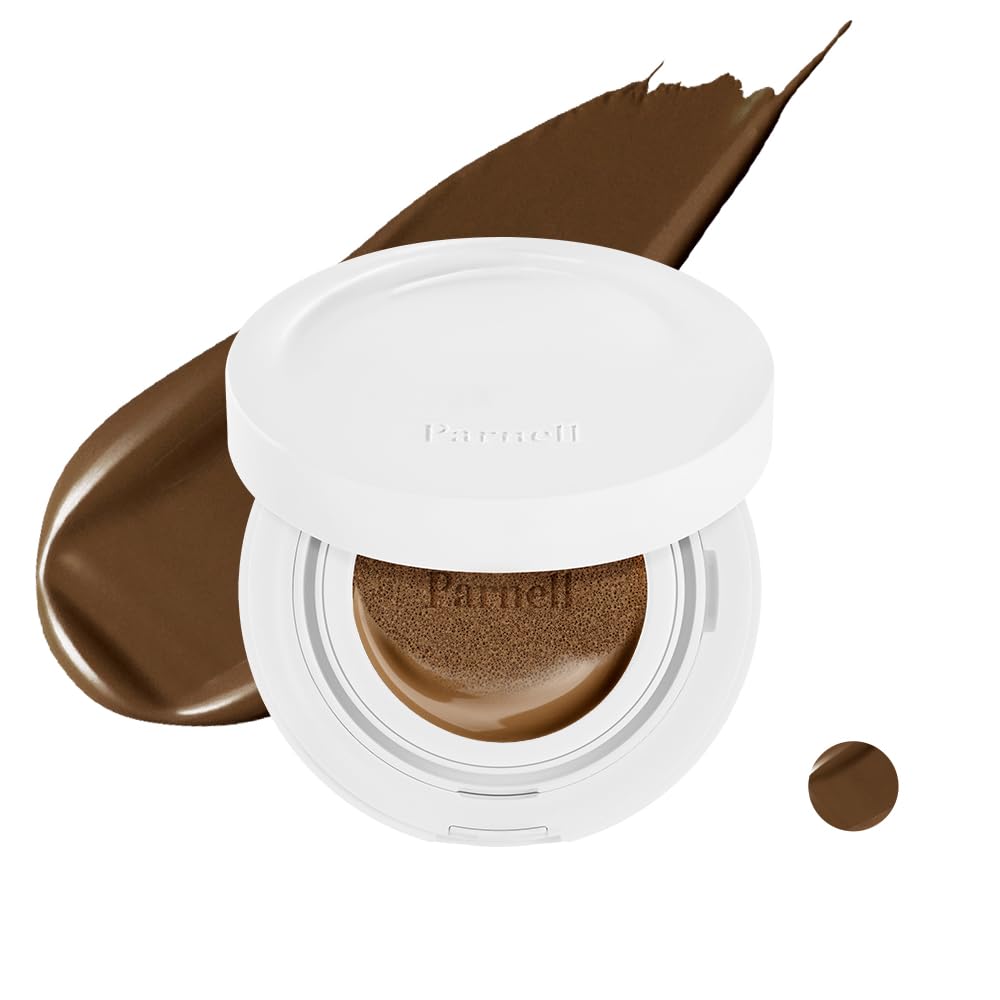 Parnell Cicamanu Serum Cushion 47N Rich Mahogany 0.52 fl oz | Hydrating Serum Foundation for Soothing, Pore Blurring & Radiant Glass Skin | Lightweight Korean Cushion for Sensitive Skin | K-Beauty