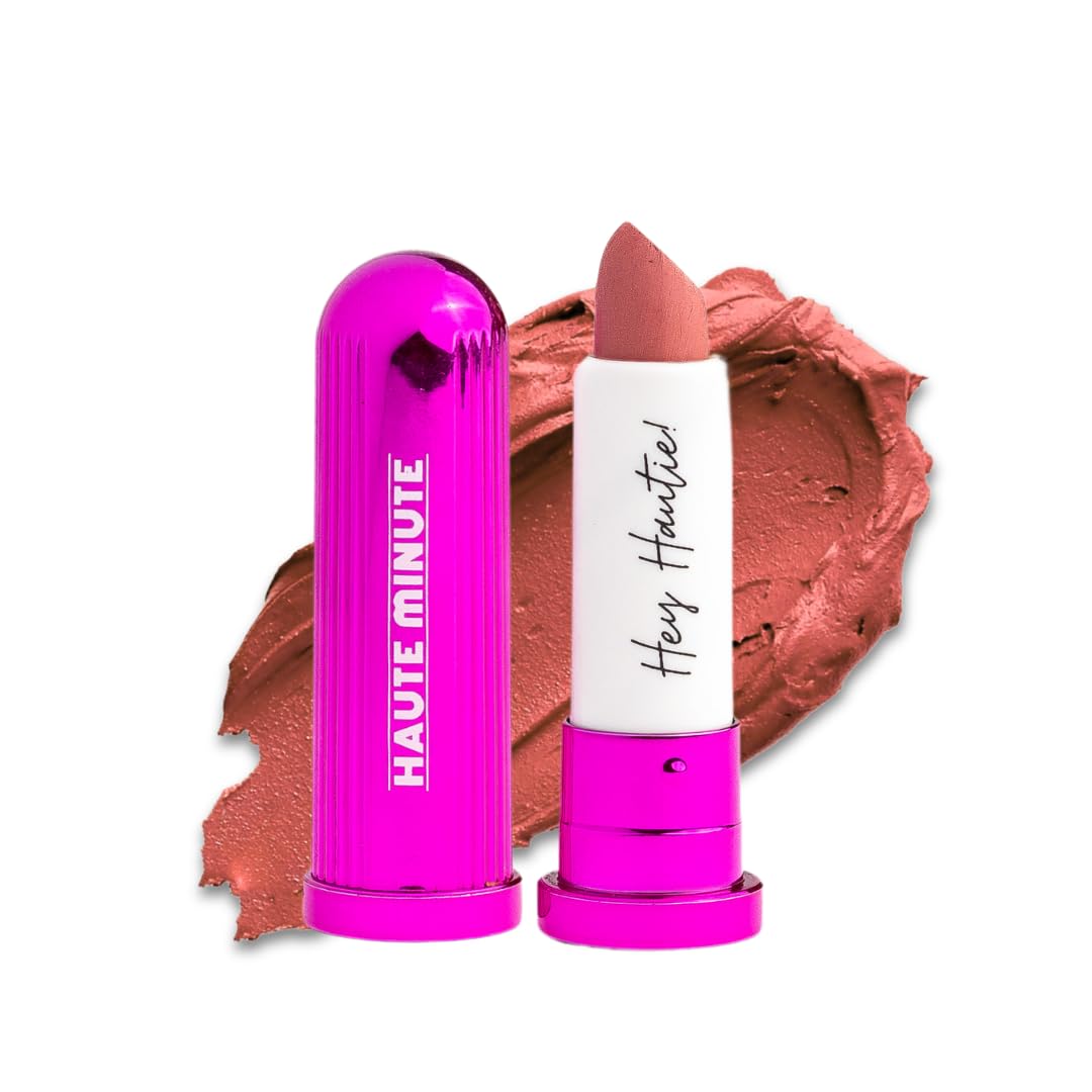 Mini 4Ever Haute Lipstick – Pinky Nude Lipstick Long Lasting, Bold Satin Finish, Vegan, Cruelty-Free - Clean & Natural, Travel-Friendly Lip Color (Lip Service)