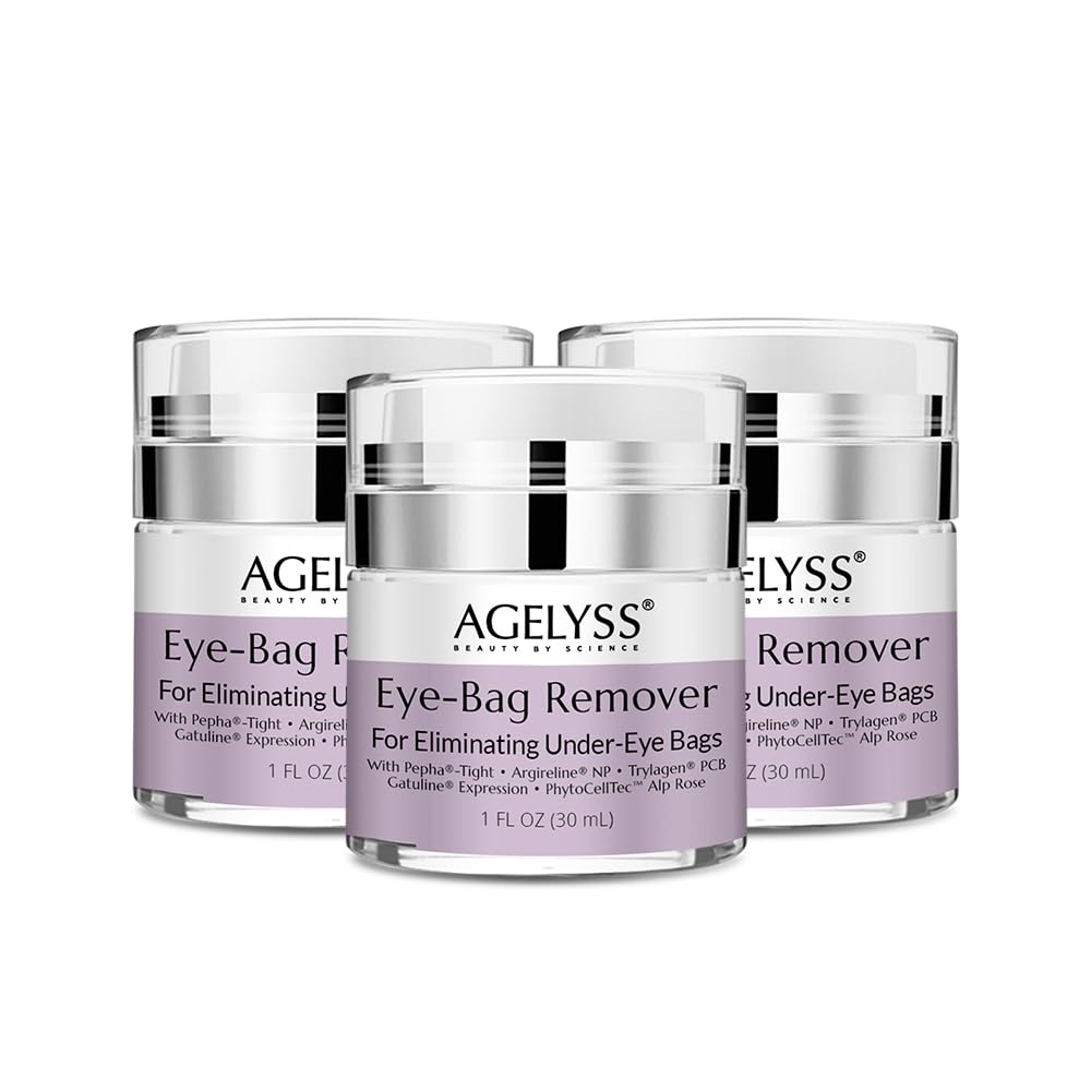 Agelyss Eye-Bag Cream - Deep Hydration - Puffiness, Dark Circles, and Wrinkles - Paraben-Free, Cruelty-Free, Vegan - Pack of 3