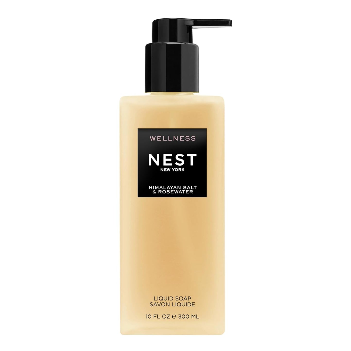 NEST New York Liquid Soap, Himalayan Salt & Rosewater - 10 fl oz - Cleanses & Nourishes Skin - Approx. 300 Pumps Per Bottle - Gluten Free & Cruelty Free