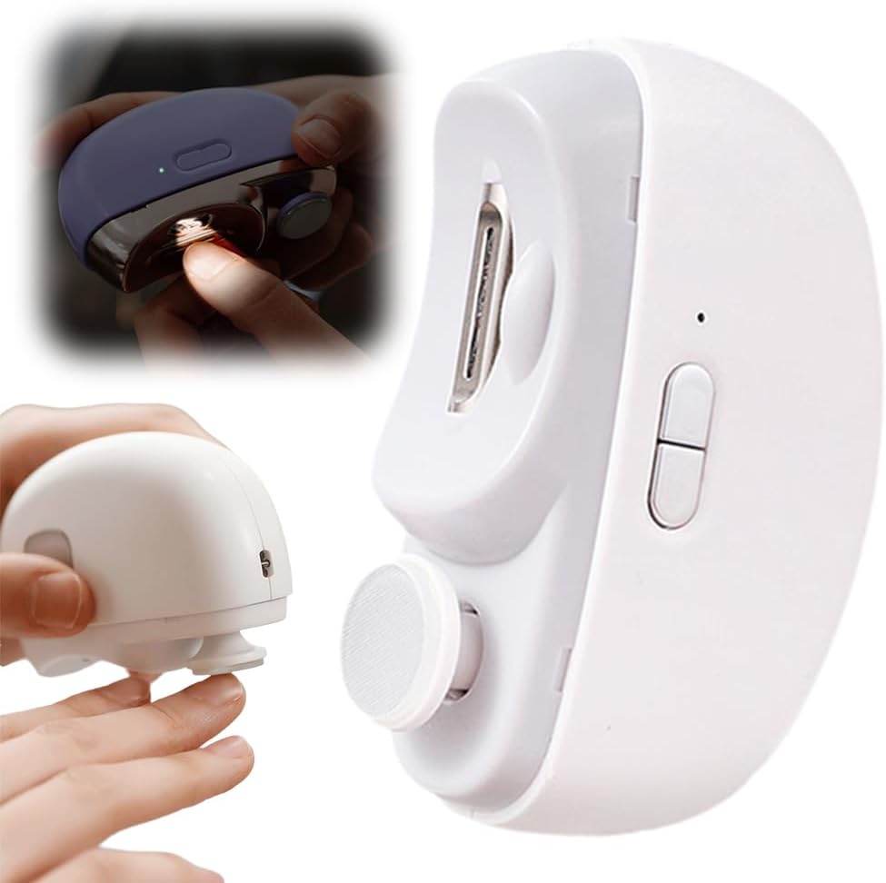 Electric Nail Clipper, 2025 New Electric Nail Trimmer Clippers for Fingers and Toes with 2 Adjustable Speeds, Electric Toe Nail Cutter for Seniors (Polished White)