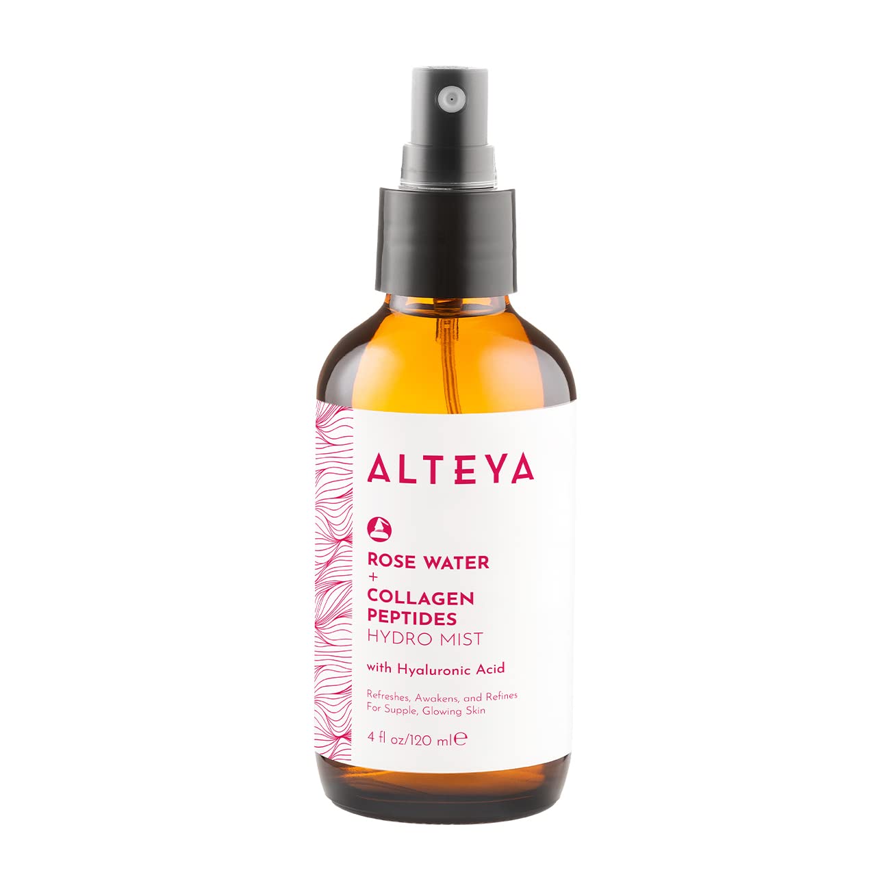 Alteya Organics Rose Water Face Toner – With Collagen Peptides & Hyaluronic Acid – Hydrating Facial Mist for Anti-Aging, Firming & Radiant Skin – 4 Fl Oz / 120mL