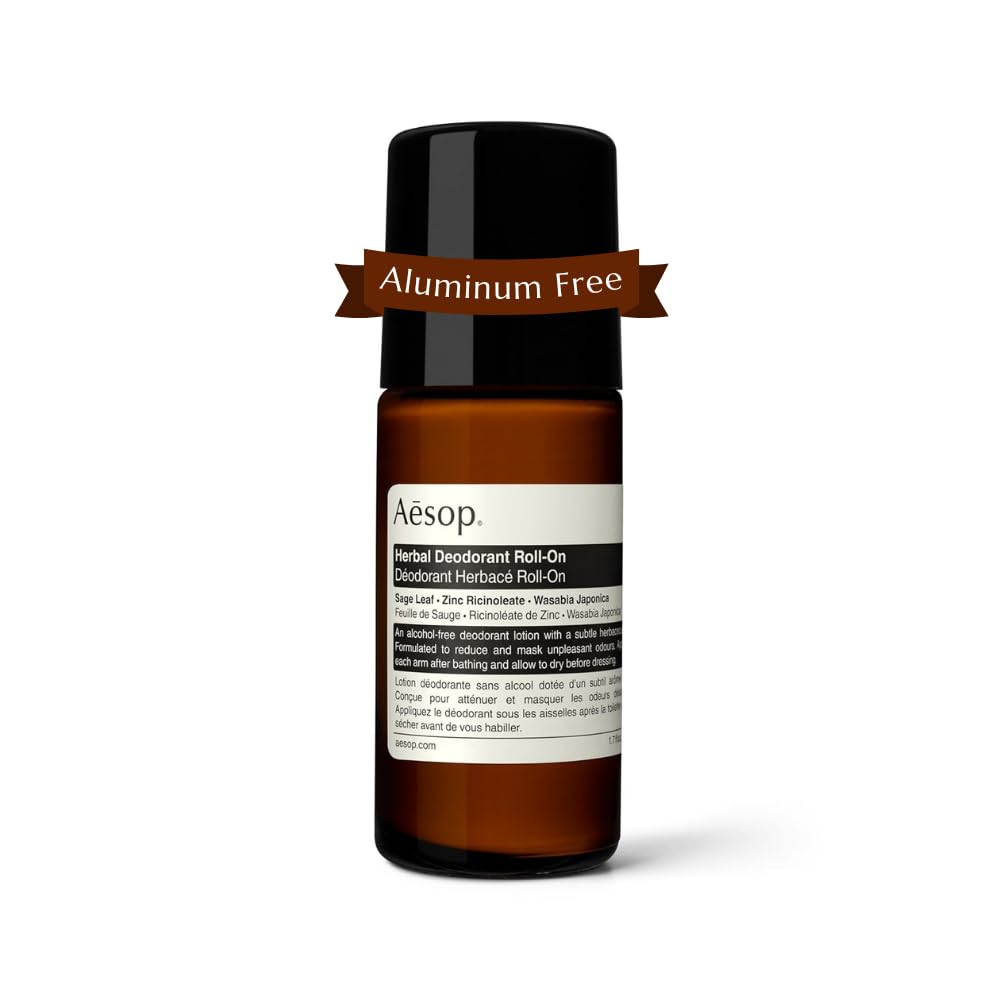 Aesop Herbal Deodorant Roll on | Alcohol & Aluminum Free | Reduces + Masks Underarm Odor | Sage Leaf, Zinc Ricinoleate, Wasabi Extract | 1.7 oz / 50mL