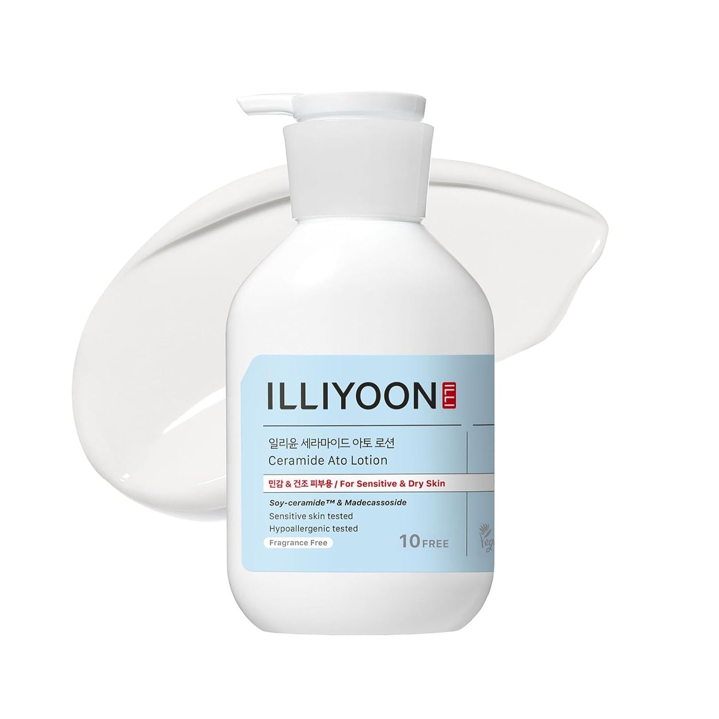 Illiyoon Ceramide Ato Lotion | Lightweight Moisturizer for Dry & Sensitive Skin, Barrier Repair for Face & Body, Mild for Babies, Vegan Certified, Korean Skin Care, 11.83 fl.oz.