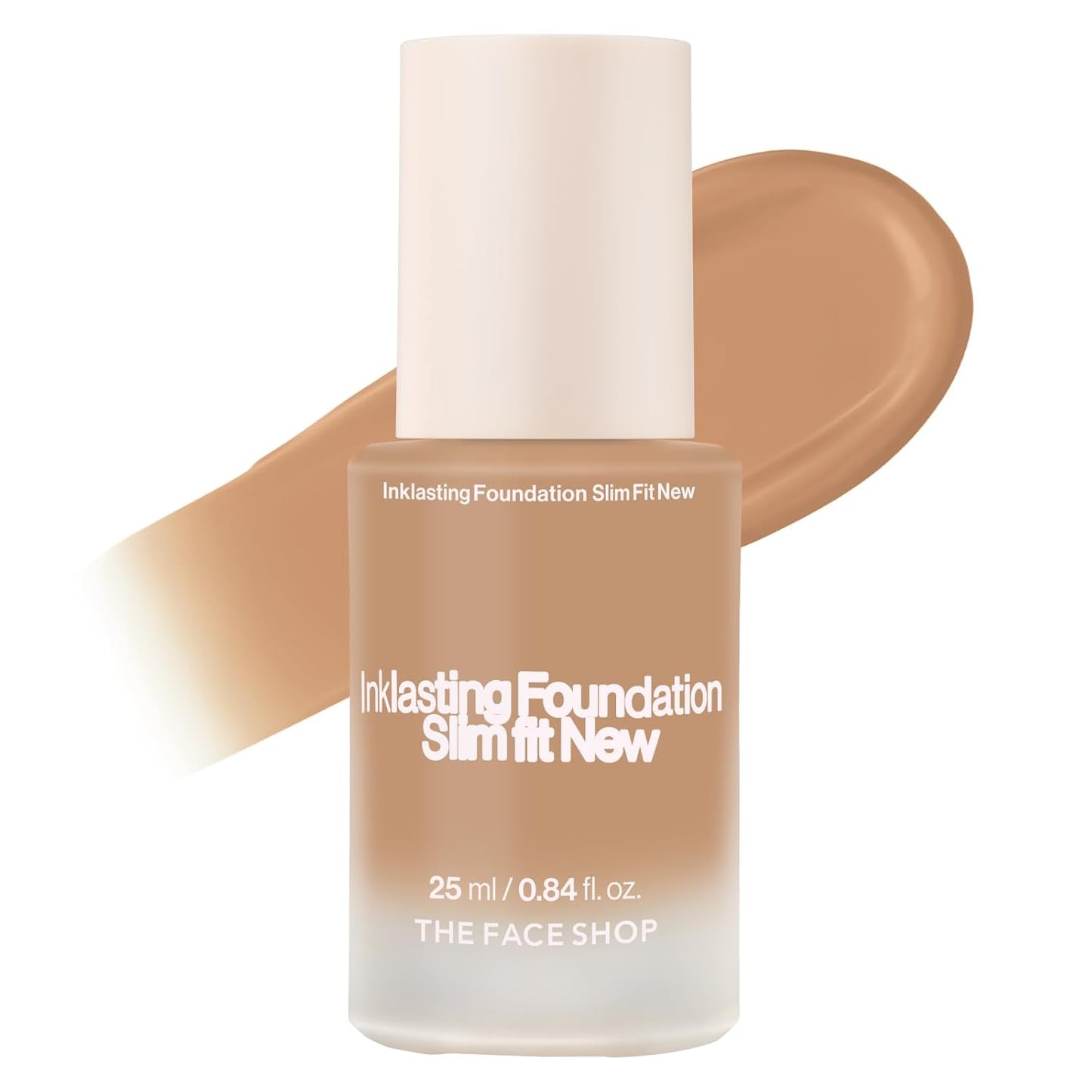 THE FACE SHOP Ink Lasting Liquid Foundation, Full Coverage, 72‑Hour Wear Semi‑Matte Finish, Makeup with Bakuchiol, N320 Chestnut, 0.84 Fl. Oz.