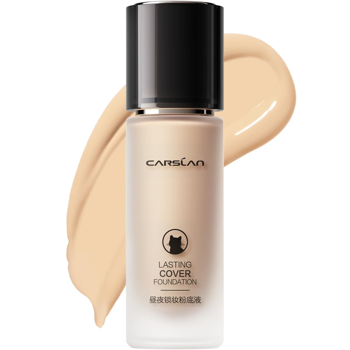 CARSLAN Lasting Cover Foundation, 24H Longlasting Full Coverage Matte Finish Face Makeup, Poreless, Lightweight, Waterproof, Oil Free Liquid Foundation, P02