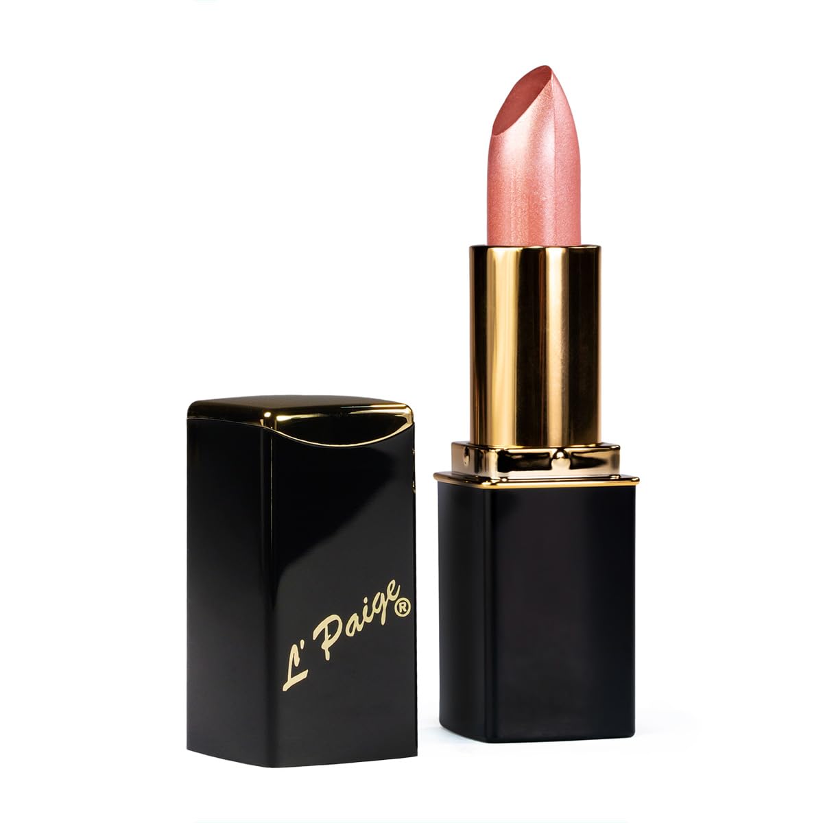 L'Paige ROSY PEARL - L56 Designer Lipstick | Moisturizing, Long-Lasting with Aloe Vera | Silvery Pink Finish