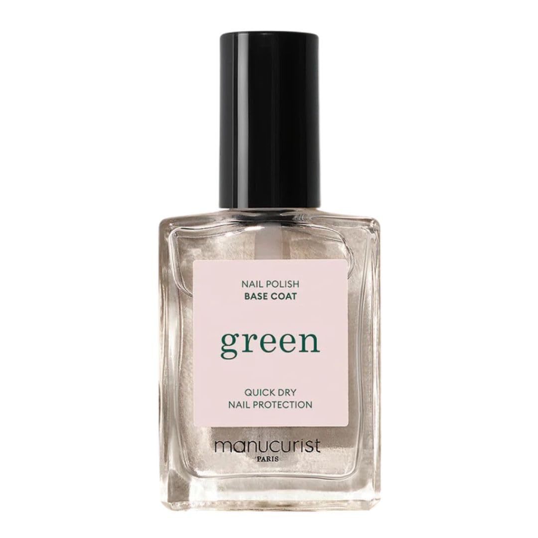 Manucurist - Green Base Coat Nail Polish - Nail Polish Base - 12-free - 78.5% Plant-Based Ingredients - Made in France - 0.5 fl oz
