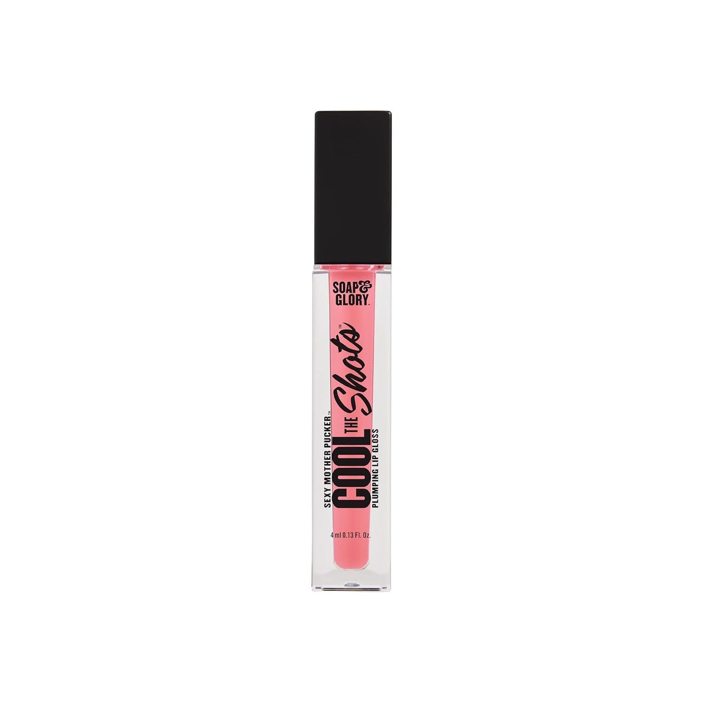 Soap & Glory SMP Cool The Shots Plumping Lip Gloss - Hydrating & Cooling Lip Plumper - Infused with Menthol & Vitamin E - High Shine, Glossy Finish - Vegan & Cruelty-Free - Pink Charming (4ml)