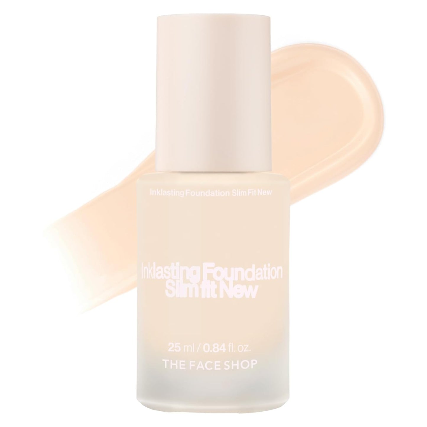 THE FACE SHOP Ink Lasting Liquid Foundation, Full Coverage, 72‑Hour Wear Semi‑Matte Finish, Makeup with Bakuchiol, C110 Apricot Beige, 0.84 Fl. Oz.