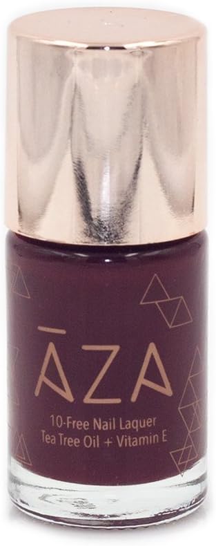 AZA Nail Polish -Vegan, 10-free, Cruelty-Free, Non-Toxic, Fast Drying, Chip Resistant, Dark deep red/blue, Gorgeous Shades (Power Bitch)