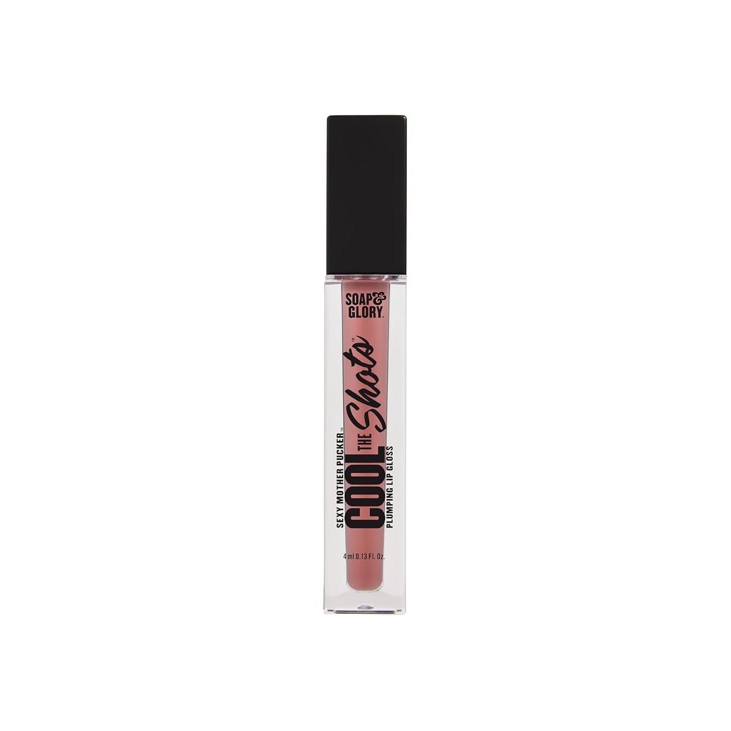 Soap & Glory SMP Cool The Shots Plumping Lip Gloss - Hydrating & Cooling Lip Plumper - Infused with Menthol & Vitamin E - High Shine, Glossy Finish - Vegan & Cruelty-Free - Nude Edition (4ml)