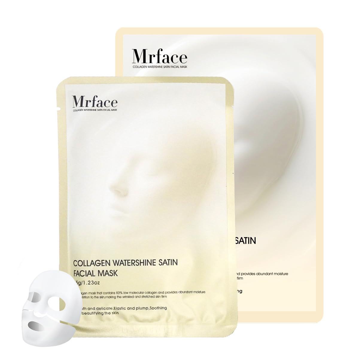 MrFace Night Collagen Hydrogel Moisturizing Facial Mask, Reducing Eruption, Pores, Soothing Skin - Firming, Enhancing Elasticity, Moisturizing and Nursing Korean Skin Care Facial Mask-1 Pack 35g X 5ea