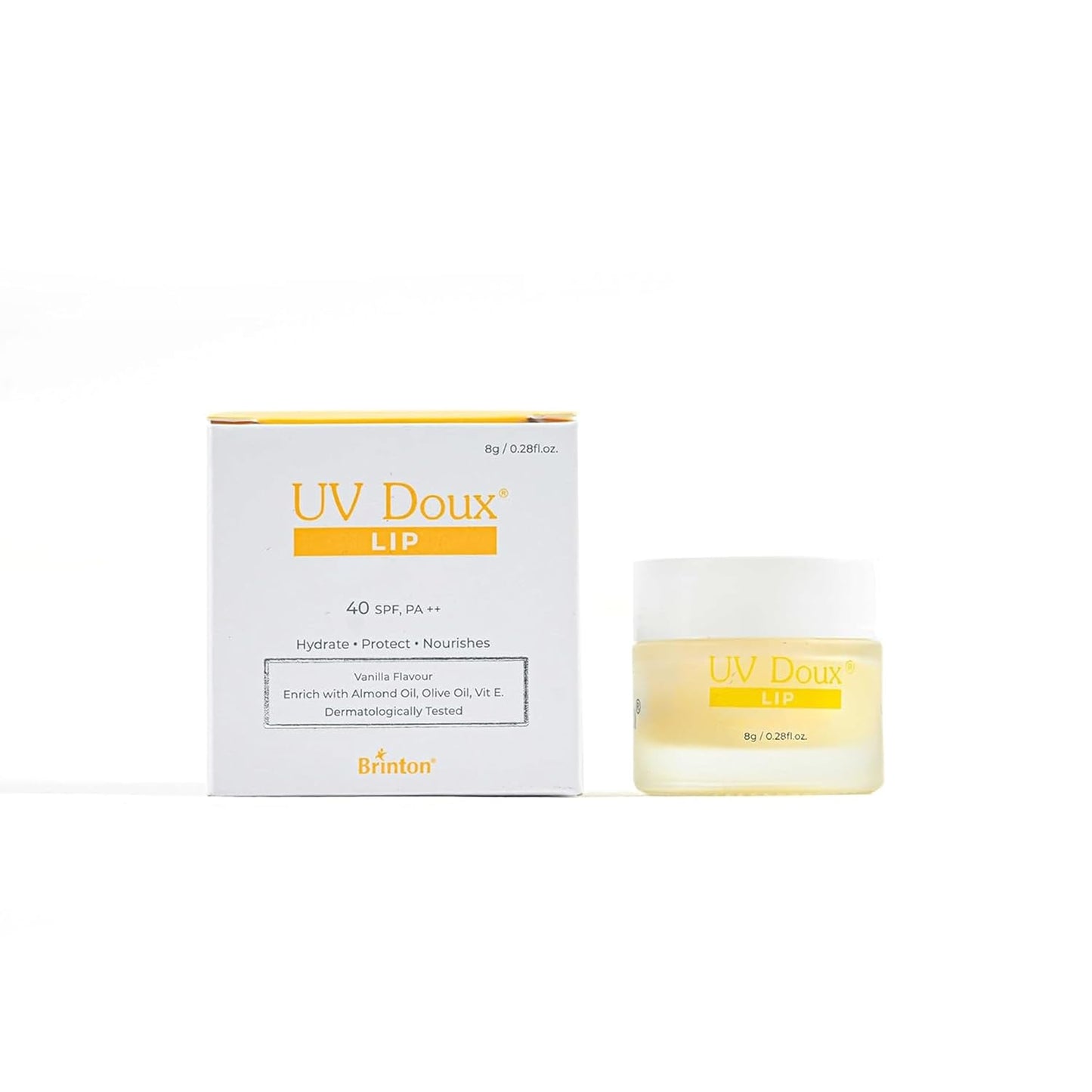 UV Doux Lip Balm SPF40 | Hydrates and Protects Lips with Almond Oil, Olive Oil and Vitamin E