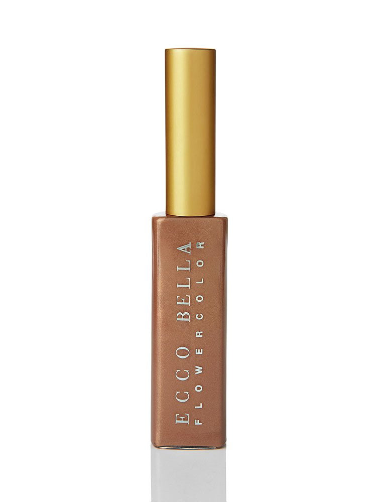 Ecco Bella Natural Lip Gloss – Non-Sticky Moisturizing Lip Shine for Women – Long Lasting Glossy Finish with Flower Cutins – Clean Vegan Formula – Lightweight & Hydrating - Neutral Beige Pink