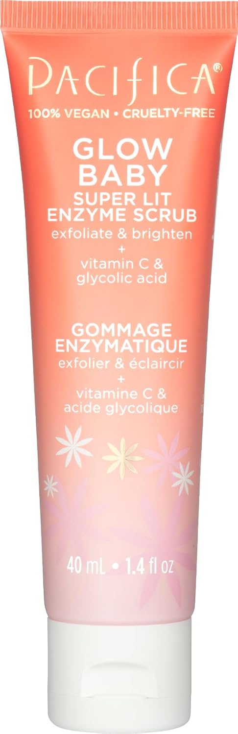 Pacifica Mini Glow Baby Brightening Facial Cleanser 1.4 oz – Vitamin C & Glycolic Acid (AHA) Face Wash– Daily Cleanser for Anti-Aging Exfoliating for Smooth, Even Glowing Skin Vegan Clean Beauty