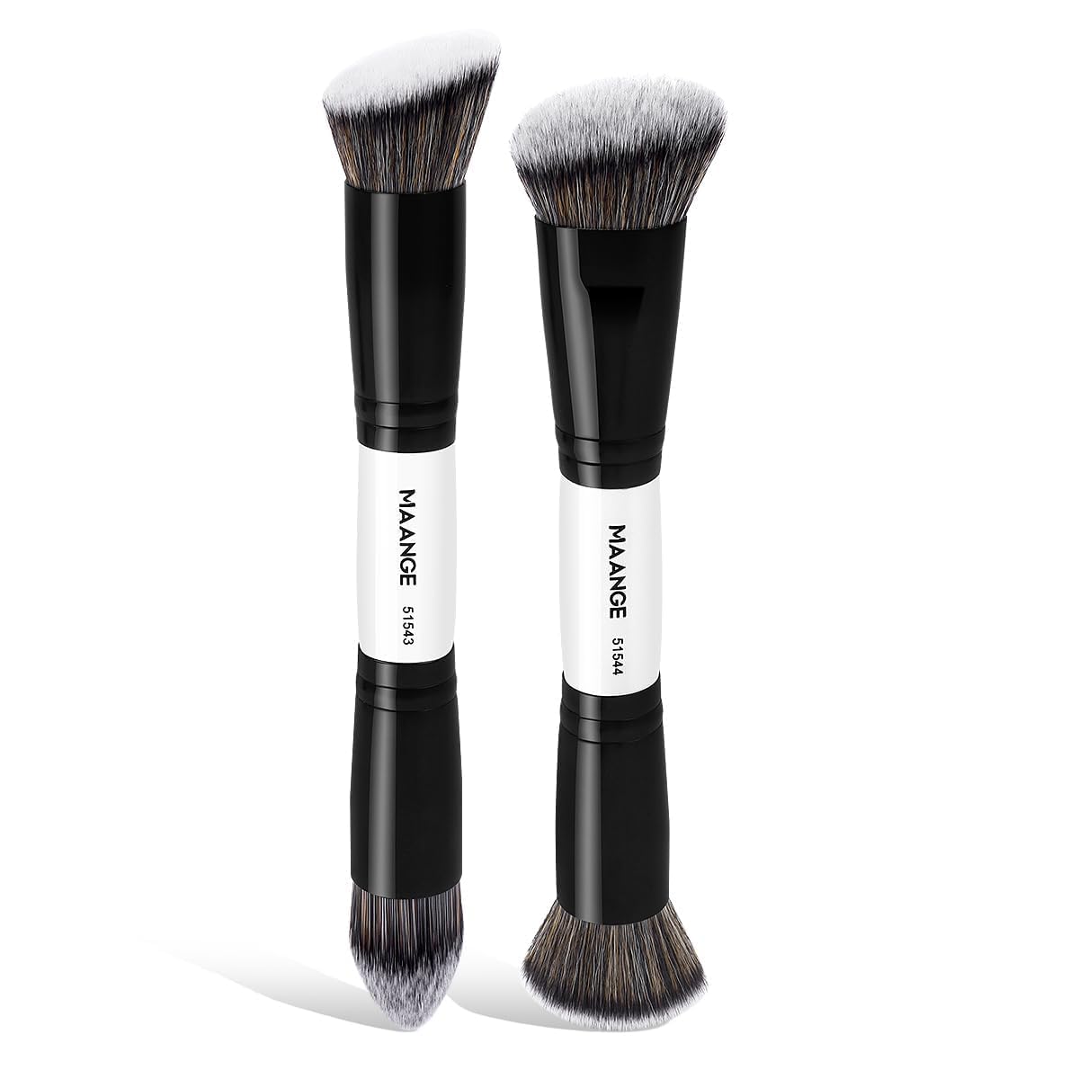 MAANGE 2 PCS Face Makeup Brushes, Makeup Brushes Set, Double Ended Foundation Contour Powder and Buffer Brush, Women‘s Blending Brush, Professional Face Brush Set Tools