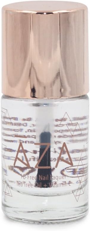 AZA Nail Polish Vegan, 10-free, Cruelty-Free, Non-Toxic, Fast Drying, Chip Resistant, Gorgeous Shades, Gel Like Top Coat (On Top)