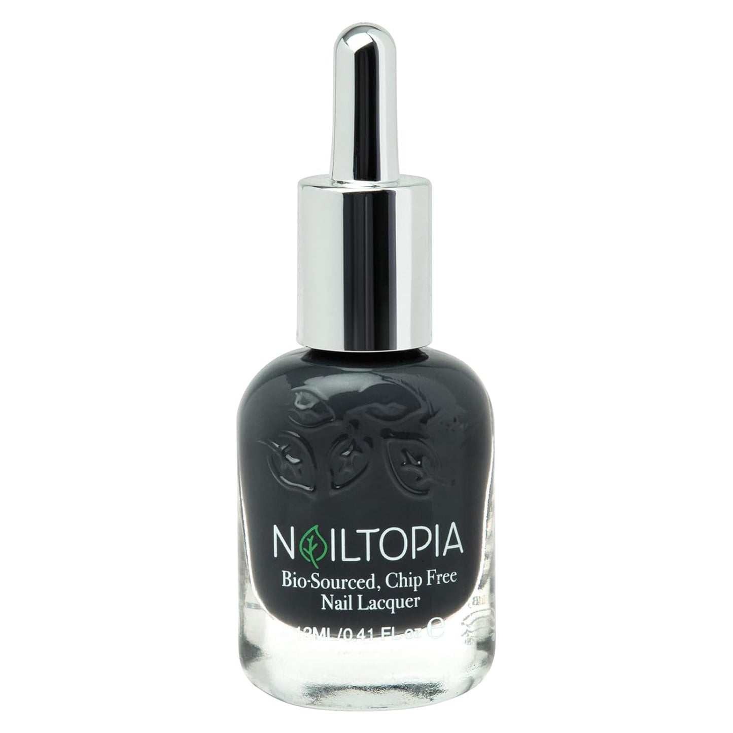 Nailtopia - Plant-Based Chip Free Nail Lacquer - Non Toxic, Bio-Sourced, Long-Lasting, Strengthening Polish - Back to Basics (Dark Grey) - 0.41oz