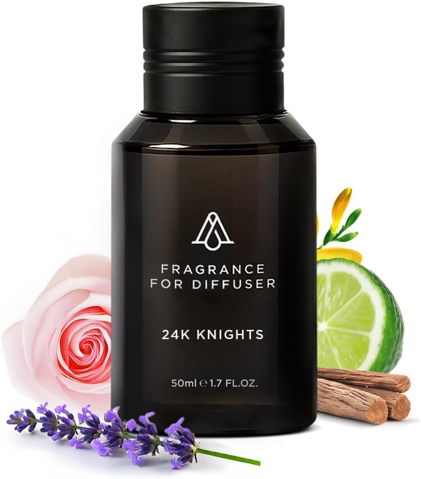 AromaPlan Hotel Scents 24 Knights, 1.7 Fl Oz (50 ml)-Home Luxury Aroma & Hotel Fragrance Essential Oil- Hotel Essential Oil for Aromatherapy- USA Made, Bolder Aroma & Longer Lasting