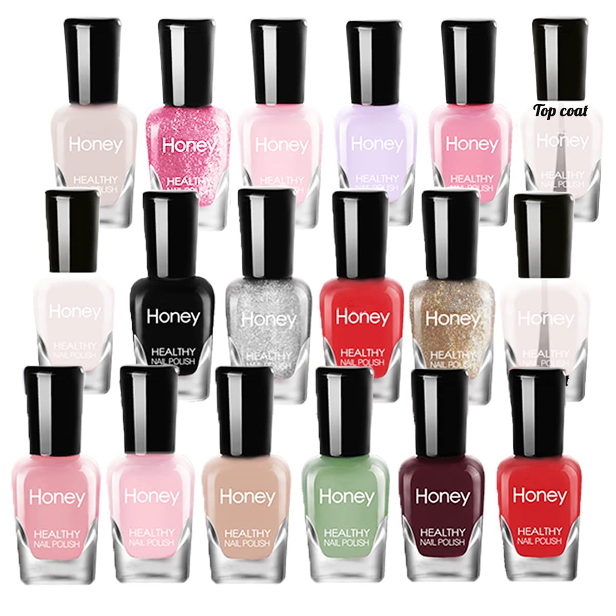 Non Toxic Nail Polish Set, Easy Peel Off and Fast Dry NailPolish Set for Pack, Eco Friendly & Organic Water Based Nail Polish for Women,Teens (18 Bottles)